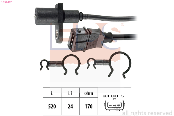 Sensor, crankshaft pulse - 1.953.397 EPS