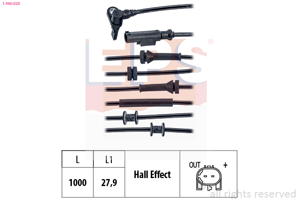 Sensor, wheel speed - 1.960.020 EPS