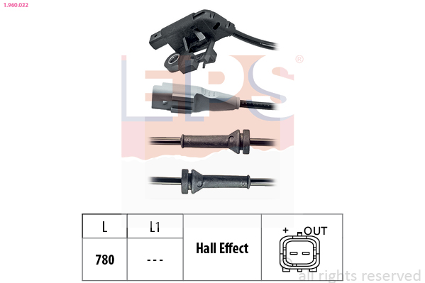 Sensor, wheel speed - 1.960.032 EPS