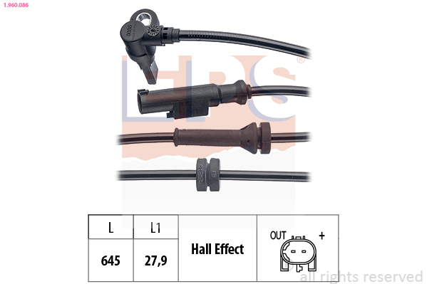 Sensor, wheel speed - 1.960.086 EPS