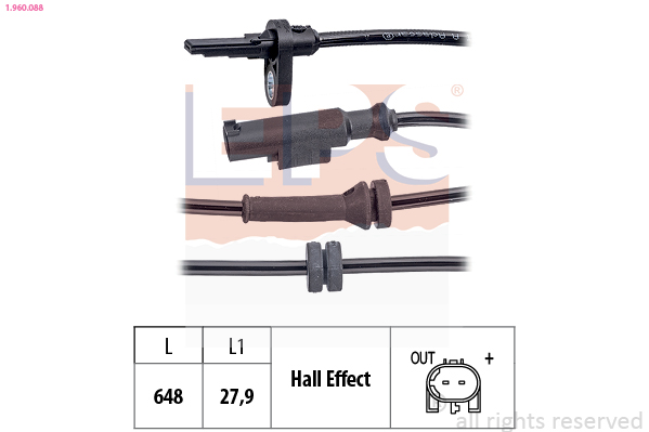 Sensor, wheel speed - 1.960.088 EPS