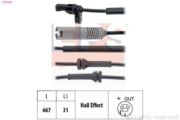 Sensor, wheel speed - 1.960.089 EPS