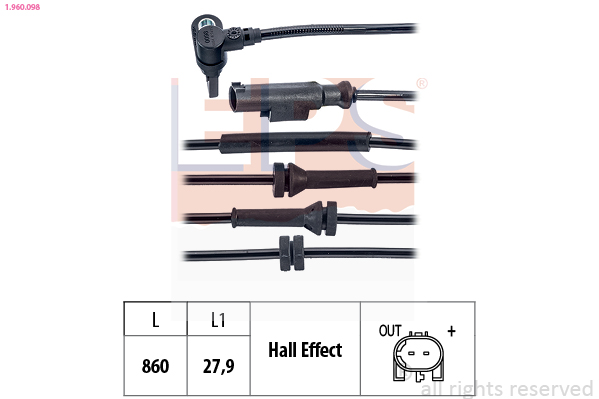Sensor, wheel speed - 1.960.098 EPS