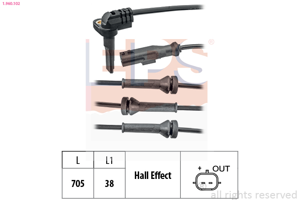 Sensor, wheel speed - 1.960.102 EPS