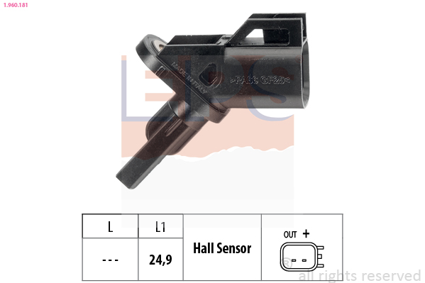 Sensore, N° giri ruota - 1.960.181 EPS