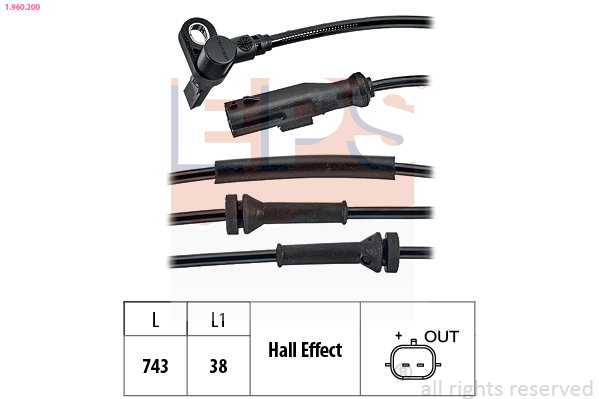 Sensor, wheel speed - 1.960.200 EPS