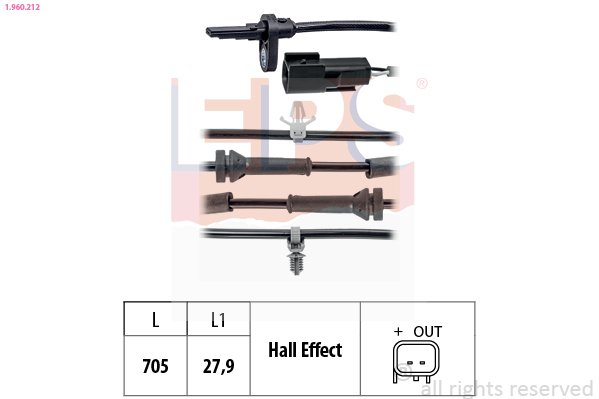 Sensor, wheel speed - 1.960.212 EPS