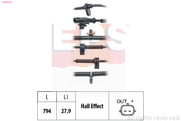 Sensor, wheel speed - 1.960.213 EPS