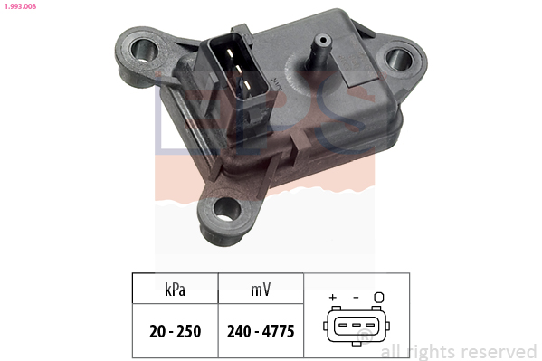 Sensore pressione aria, Aggiustaggio altimetrico - 1.993.008 EPS
