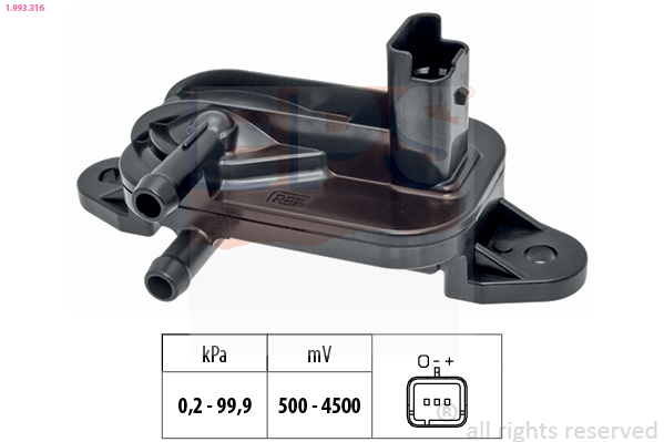 Sensor, exhaust pressure - 1.993.316 EPS