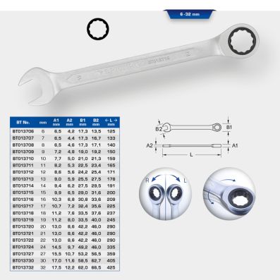 Chiave a cricco poligonale - BT013706 KS TOOLS
