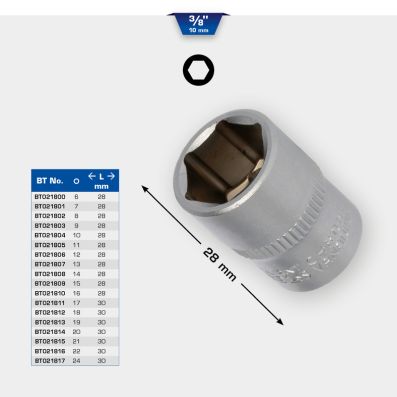 šešiakampio lizdo komplektas - BT021808 KS TOOLS
