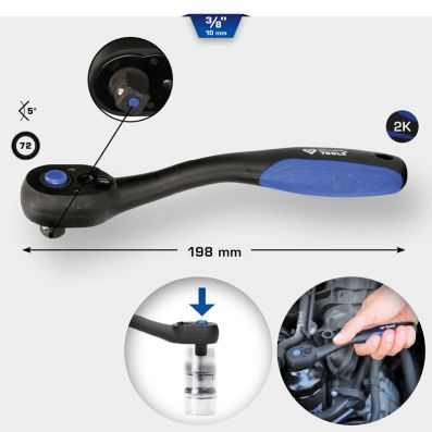 veržliaraktis su keičiamais antgaliais - BT021900 KS TOOLS
