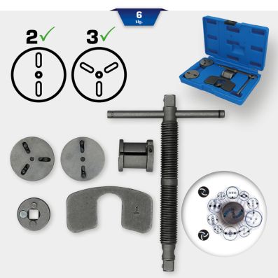 sukimo / įstatymo įrankių komplektas, stabdžių apkabos stūmo - BT701150 KS TOOLS