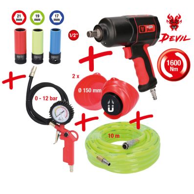 Impact Wrench Set (compressed air) - 515.2100 KS TOOLS
