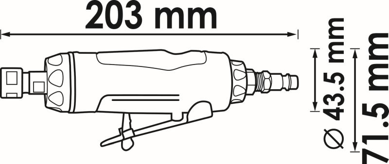 Straight-grip Grinder (compressed air) - V5672 VIGOR