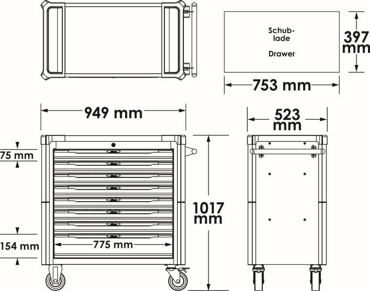 įrankių vežimėlis - V4481-X/499 VIGOR