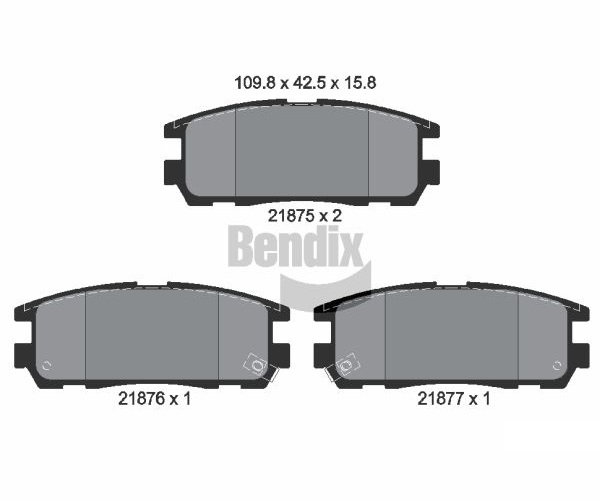 Brake Pad Set, disc brake - BPD1856 BENDIX Braking