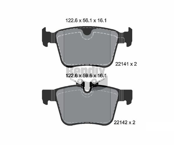Bremsbelagsatz, Scheibenbremse - BPD1193 BENDIX Braking