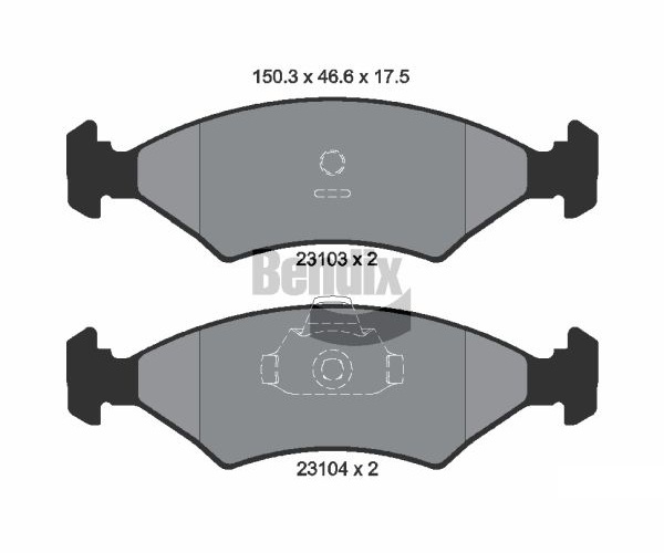 Brake Pad Set, disc brake - BPD1923 BENDIX Braking
