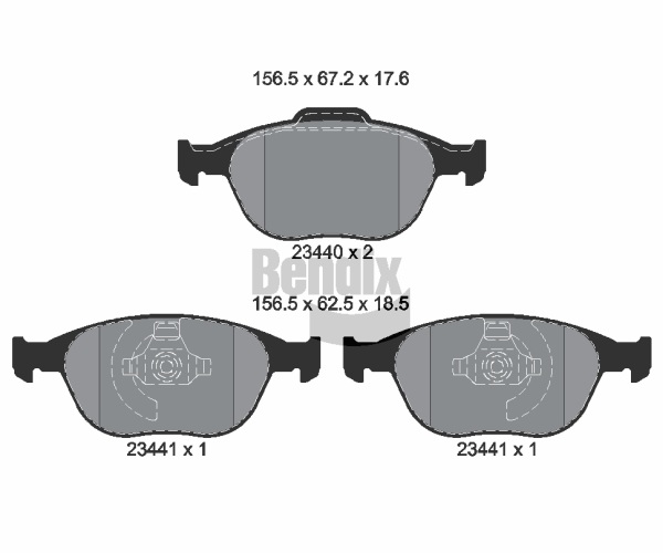 Kit pastiglie freno, Freno a disco - BPD1198 BENDIX Braking