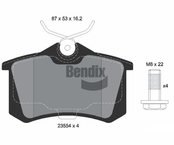 Brake Pad Set, disc brake - BPD1015 BENDIX Braking