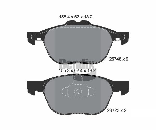 Brake Pad Set, disc brake - BPD1261 BENDIX Braking