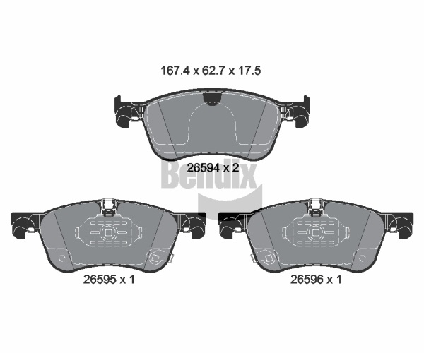 Brake Pad Set, disc brake - BPD2525 BENDIX Braking