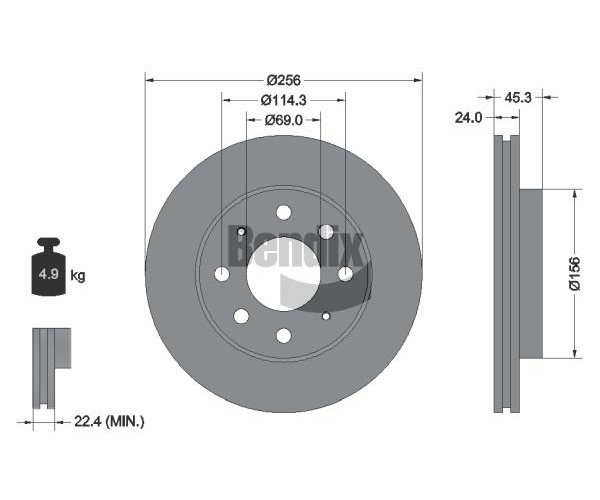 Discofreno - BDS1896 BENDIX Braking