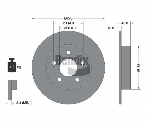 Discofreno - BDS1699 BENDIX Braking
