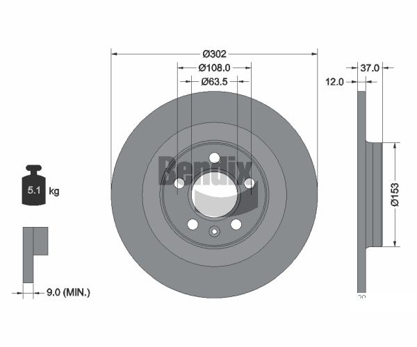 Bremsscheibe - BDS2011 BENDIX Braking