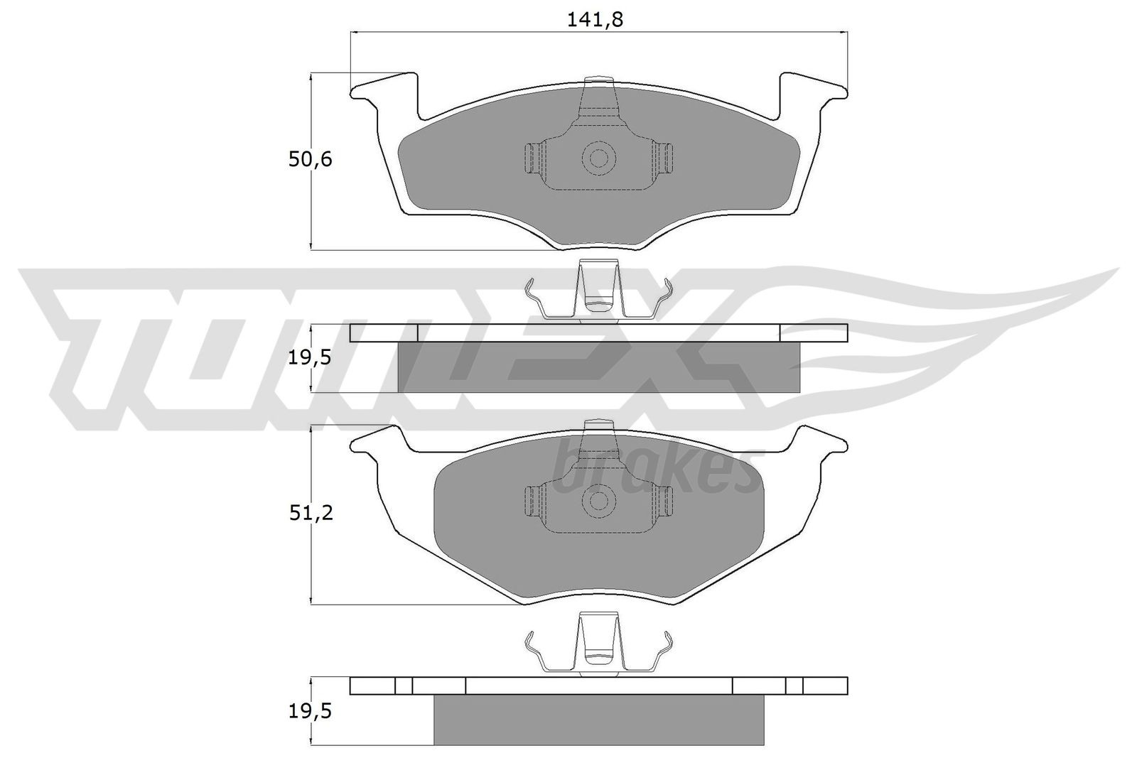 Brake Pad Set, disc brake - TX 10-86 TOMEX Brakes