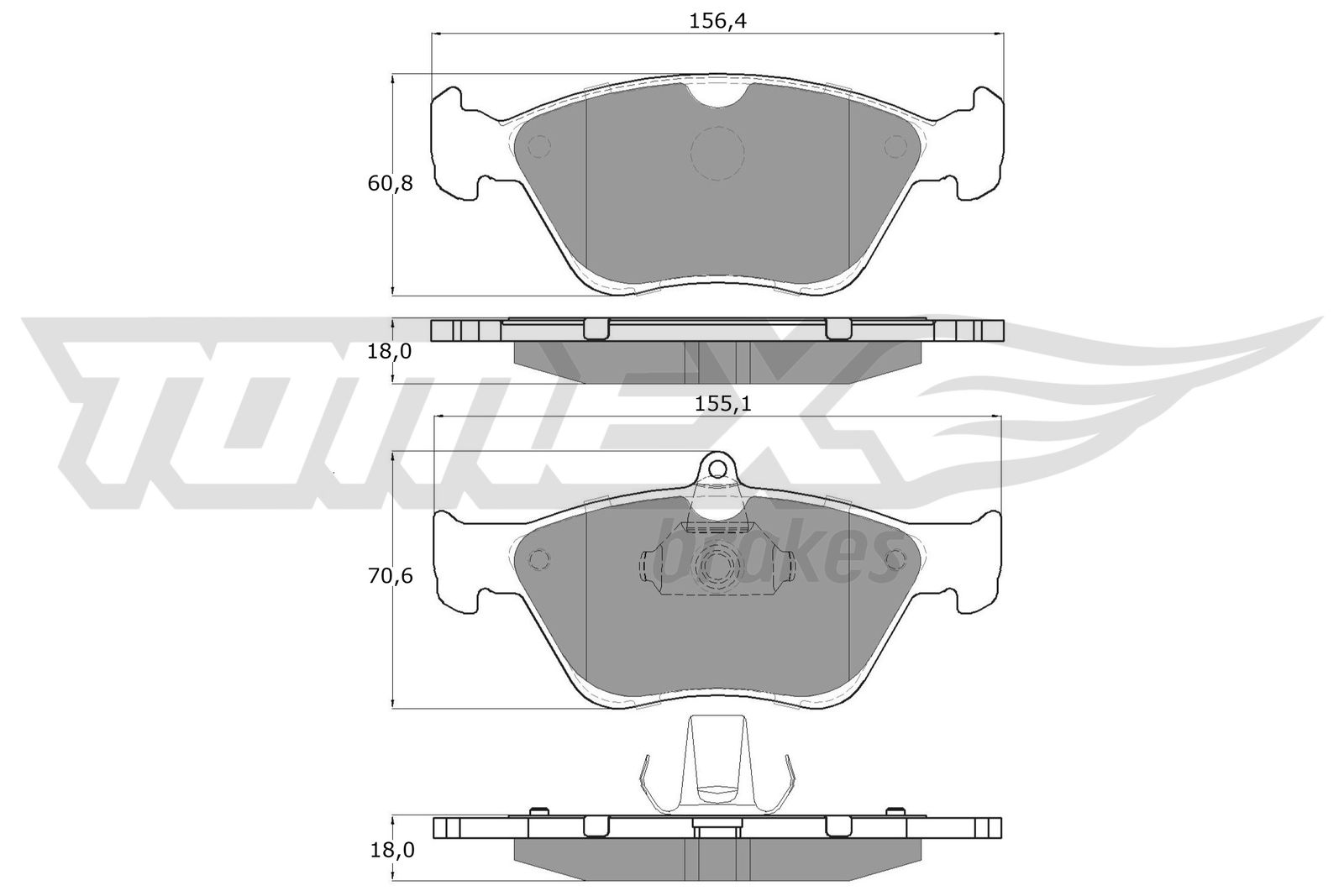 Brake Pad Set, disc brake - TX 11-88 TOMEX Brakes