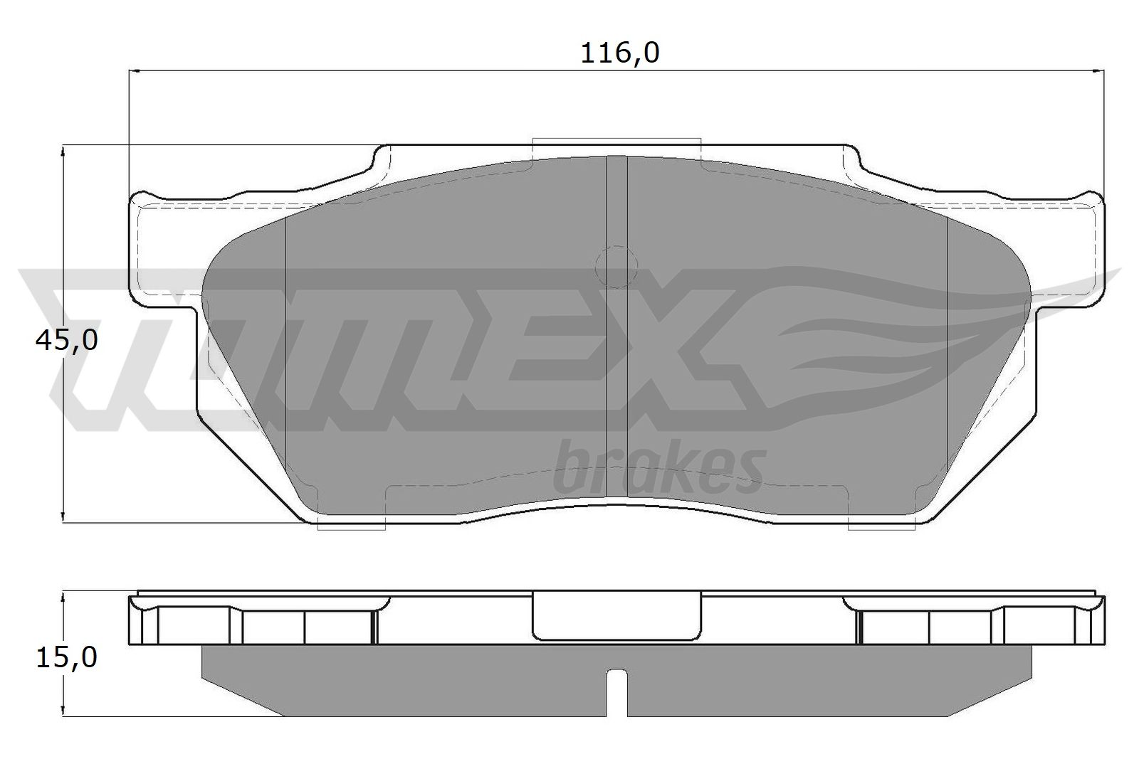 Brake Pad Set, disc brake - TX 12-64 TOMEX Brakes