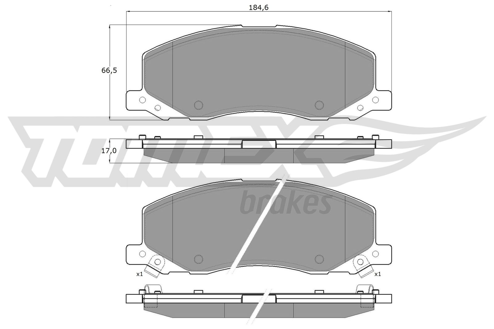 Brake Pad Set, disc brake - TX 16-35 TOMEX Brakes