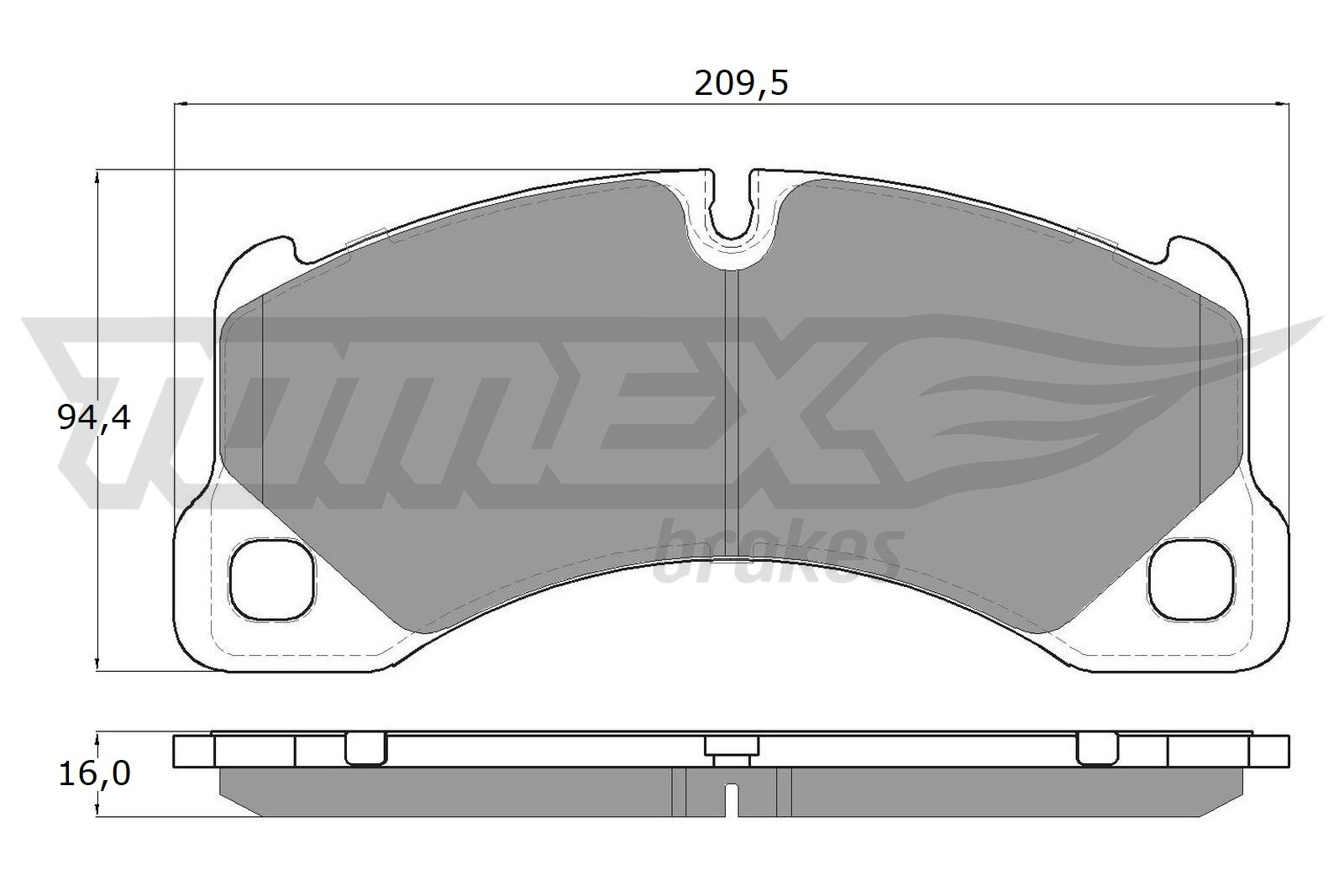Brake Pad Set, disc brake - TX 16-71 TOMEX Brakes