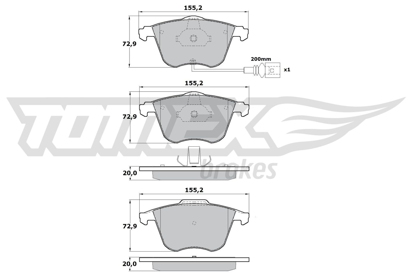 Brake Pad Set, disc brake - TX 17-12 TOMEX Brakes
