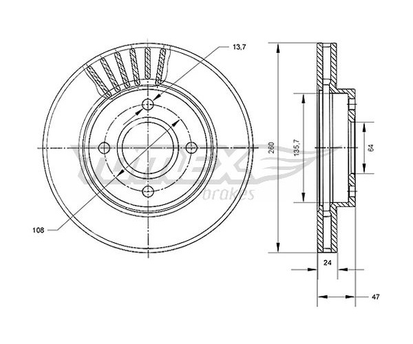 Brake Disc - TX 70-43 TOMEX Brakes