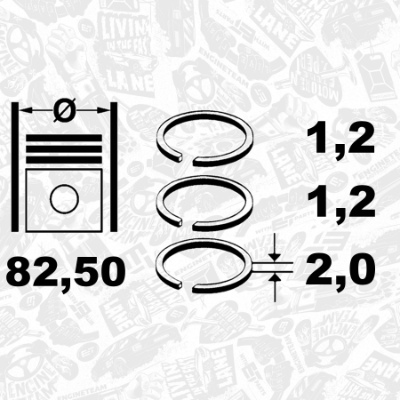 Piston Ring Kit - R1010500 ET ENGINETEAM