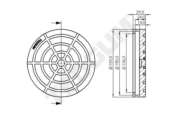 Support Plate, mobile jack - 00847597 TEDGUM
