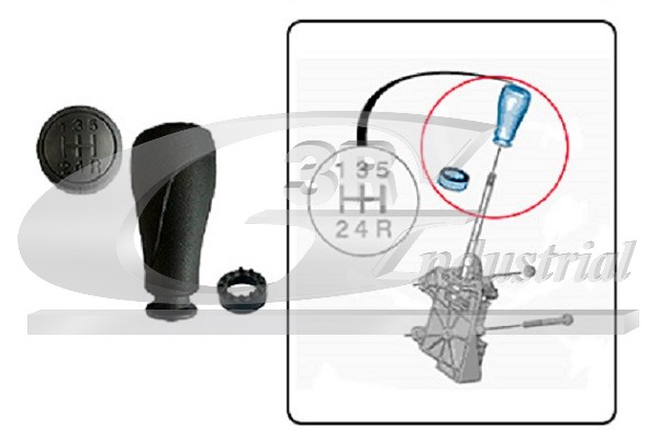 Pomello leva cambio - 25258 3RG