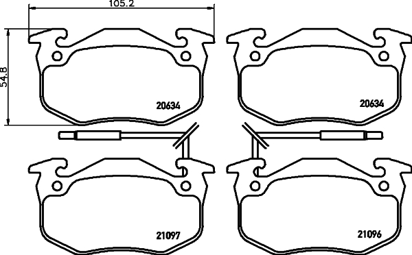 Brake Pad Set, disc brake - 8DB 355 018-941 HELLA PAGID