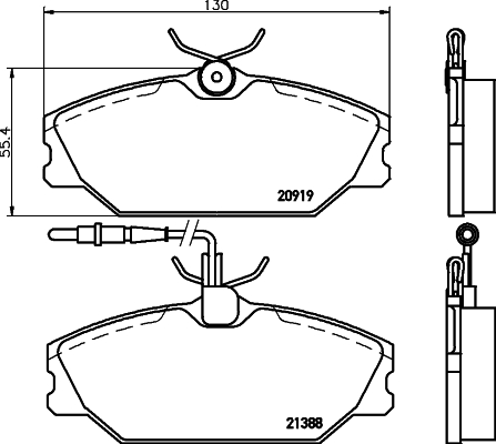 Brake Pad Set, disc brake - 8DB 355 019-181 HELLA PAGID
