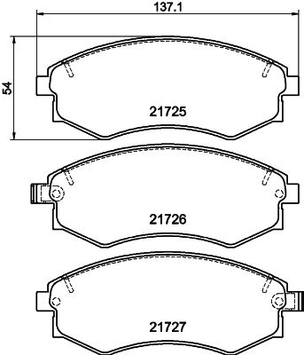Brake Pad Set, disc brake - 8DB 355 016-691 HELLA PAGID