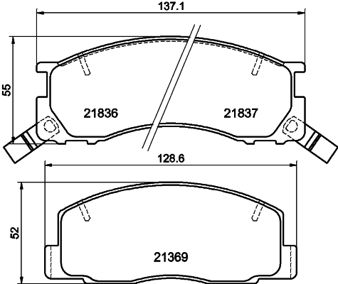 Brake Pad Set, disc brake - 8DB 355 006-451 HELLA PAGID
