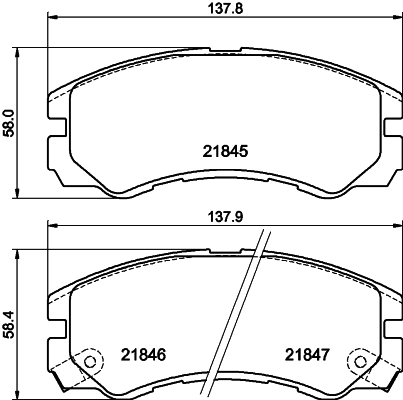 Brake Pad Set, disc brake - 8DB 355 016-611 HELLA PAGID