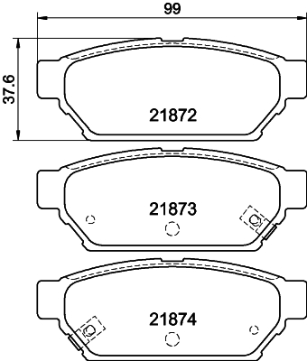 Brake Pad Set, disc brake - 8DB 355 016-701 HELLA PAGID