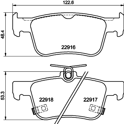 Brake Pad Set, disc brake - 8DB 355 040-871 HELLA PAGID
