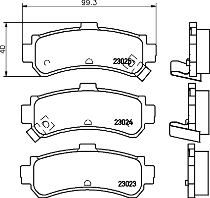 Brake Pad Set, disc brake - 8DB 355 017-191 HELLA PAGID