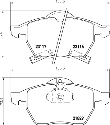 Brake Pad Set, disc brake - 8DB 355 008-041 HELLA PAGID